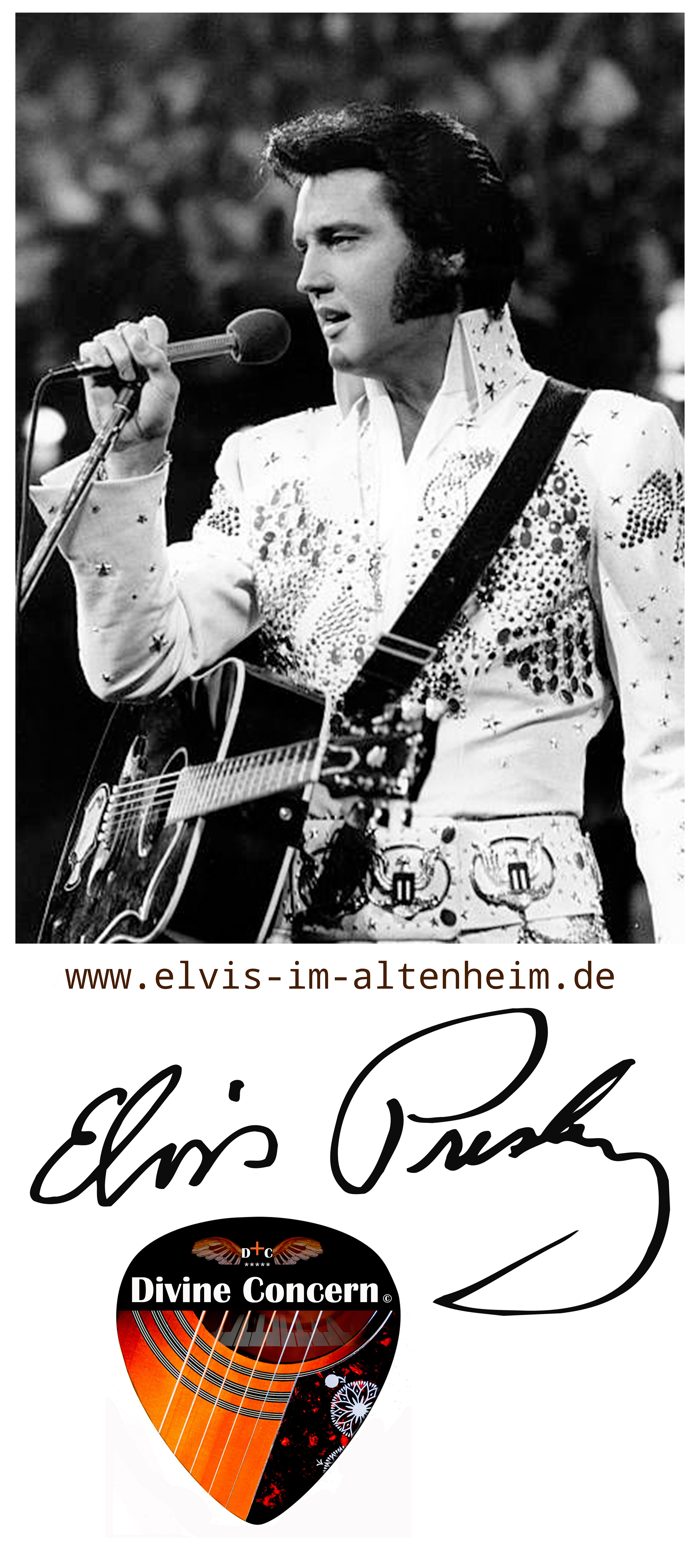 Schwarzweiß Foto mit Elvis Presley 
